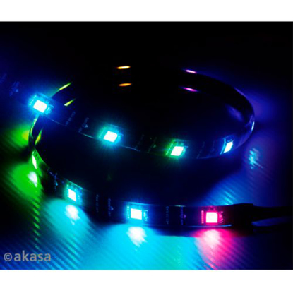 Picture of Akasa Vegas Addressable MBA RGB LED Light Strip, 60cm, 5V, Magnetic Backing, Aura Sync Compatible