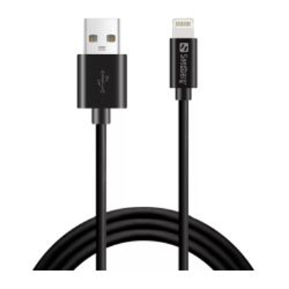 Picture of Sandberg Apple Approved Lightning Cable, 1 Metre, Black, 5 Year Warranty