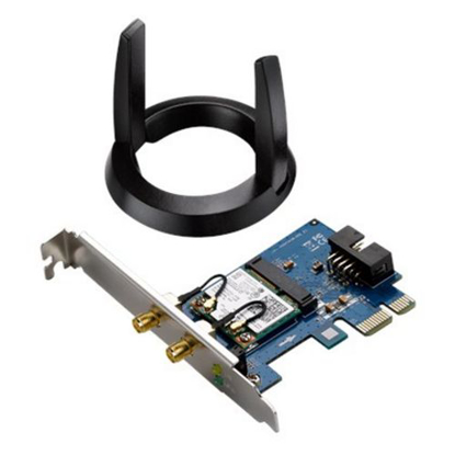 Picture of Asus (PCE-AC55BT) AC1200 (300+867) Wireless Dual Band PCI Express Adapter, Bluetooth 4.0, Ext Antenna Base
