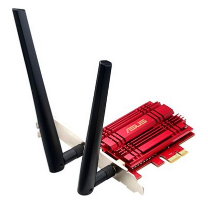 Picture of Asus (PCE-AC56) AC1300 (400+867) Wireless Dual Band PCI Express Adapter, 2 Antennas, External Base