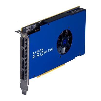 Picture of AMD Radeon Pro WX 5100 Professional Graphics Card, 8GB DDR5, 4 DP 1.4 (2 x DVI adapters), 1086MHz Clock, CrossFire