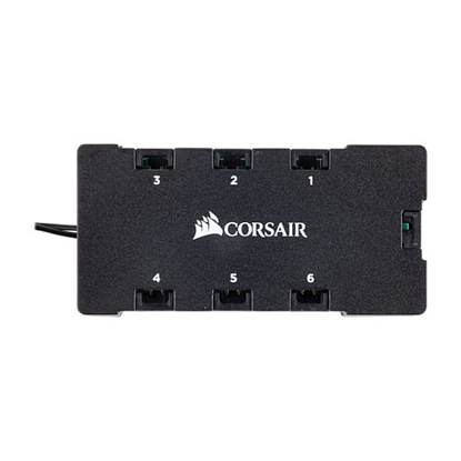 Picture of Corsair 6-port RGB LED Hub for Corsair RGB Fans, 6x 4-pin Connectors, Power via SATA
