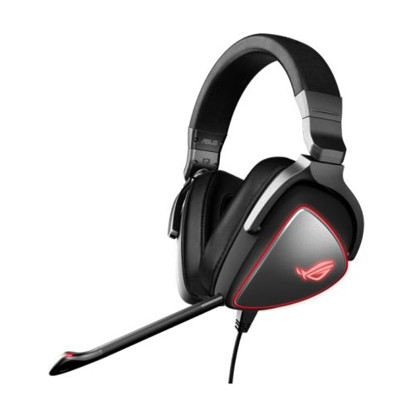 Picture of Asus ROG DELTA Origin Red LED Gaming Headset, USB-C/USB-A, Ergonomic D-shape Ear Cups