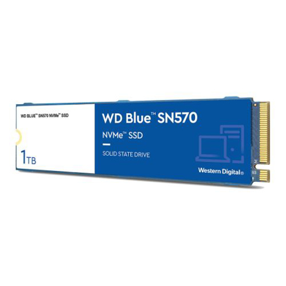 Picture of WD 1TB Blue SN570 M.2 NVMe SSD, M.2 2280, PCIe3, TLC NAND, R/W 3500/3000 MB/s, 460K/450K IOPS