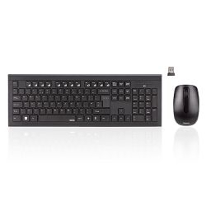 Picture of Hama Cortino Wireless Keyboard and Mouse Desktop Kit, Soft Touch Keys, 12 Media Keys, Up to 1600 DPI Mouse