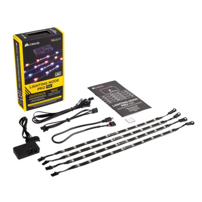 Picture of Corsair RGB Lighting Node Pro Kit, RGB Lighting Controller with 4 x Individually Addressable RGB LED Strips