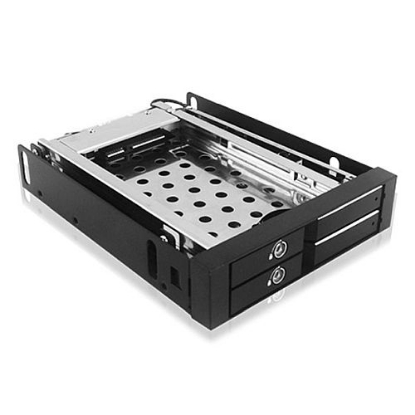 Picture of Icy Box (IB-2227STS) Mobile Rack for 2x HDD/SSD into 1x 3.5" Bay, Lockable, Hot Swap, LED Indicator