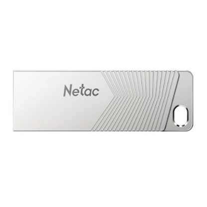 Picture of Netac 128GB UM1 USB 3.2 Memory Pen, Zinc Alloy Casing, Key Ring, Pearl Nickel Colour