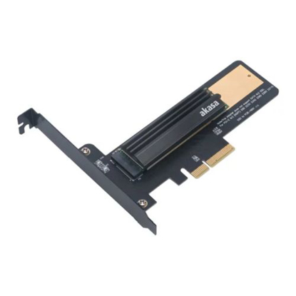 Picture of Akasa M.2 SSD to PCIe Adapter Card with Heatsink Cooler, Low Profile Bracket