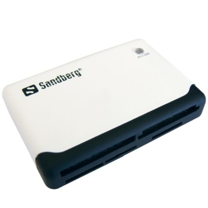 Picture of Sandberg (133-46) External Multi Card Reader, USB Powered, Black & White, 5 Year Warranty