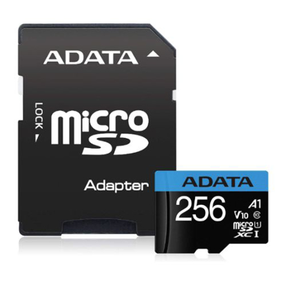 Picture of ADATA 256GB Premier Micro SDXC Card with SD Adapter, UHS-I Class 10 with A1 App Performance