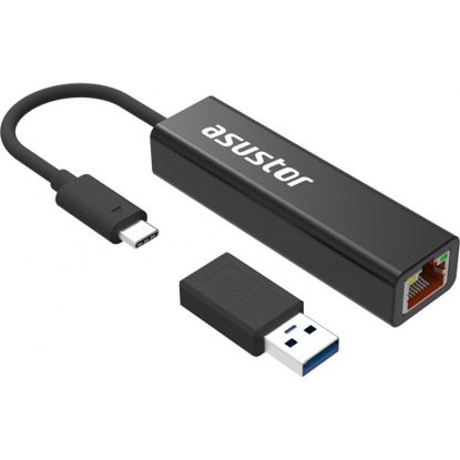 Picture of ASUSTOR (AS-U2.5G2) USB-C 3.2 to 2.5-Gigabit Ethernet Base-T Adapter, Type-A Adapter, Aluminium Casing