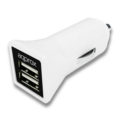 Picture of Approx (APPUSBCAR31W) 2 Port USB Car Adapter, 3.1A, White