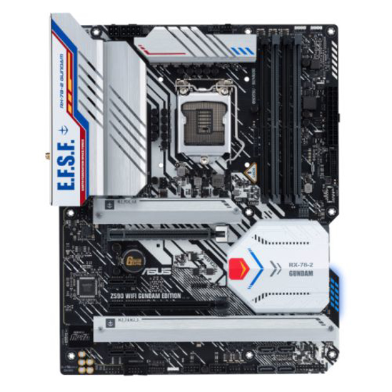 Picture of Asus Z590 WIFI GUNDAM EDITION, Intel Z590, 1200, ATX, 4 DDR4, HDMI, DP, AX Wi-Fi, 2.5G LAN, RGB, 3x M.2