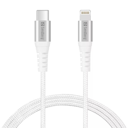 Picture of Sandberg USB-C PD to Lightning Cable, Braided, 1 Meter, White