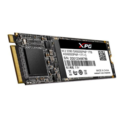 Picture of ADATA 1TB XPG SX6000 PRO M.2 NVMe SSD, M.2 2280, PCIe, 3D NAND, R/W 2100/1500 MB/s, 250K/240K IOPS