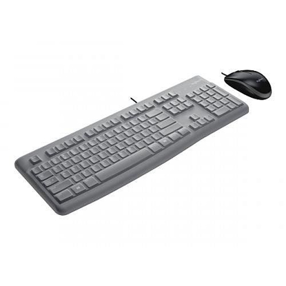 Picture of Logitech MK120 Wired Keyboard and Mouse Desktop Kit, USB, Educational Version w/ Removable Silicon Cover, OEM Packaging
