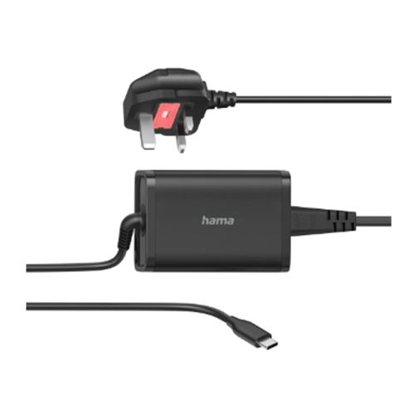 Picture of Hama Universal USB-C Notebook PSU, Power Delivery (PD), 5-20V/65W, Auto Select, Hook & Cable Tie