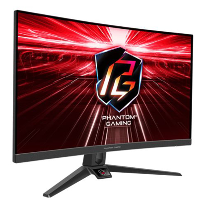 Picture of Asrock 27" Phantom Gaming FHD Curved Monitor (PG27F15RS1A), 1920 x 1080, 1ms, 2 HDMI, DP, 240Hz, HDR 10, VESA
