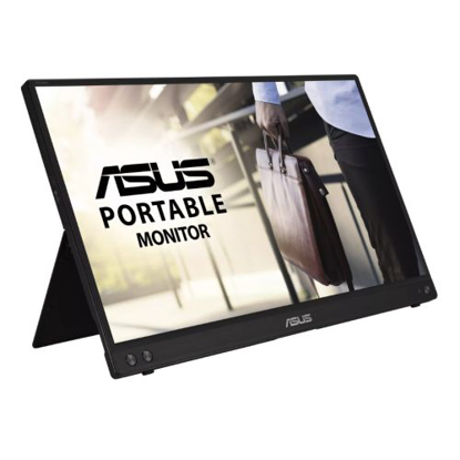 Picture of Asus 15.6" Portable IPS Monitor (ZenScreen MB16ACV), 1920 x 1080, USB-C (USB-A adapter), USB-powered, Auto-rotatable, Antibacterial, Smart Stand & Sleeve inc.