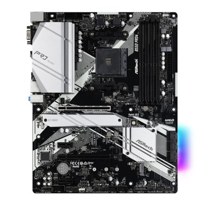 Picture of Asrock B550 PRO4, AMD B550, AM4, ATX, 4 DDR4, VGA, HDMI, XFire, PCIe4, RGB Lighting, M.2