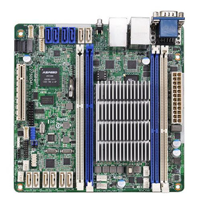Picture of Asrock Rack C2750D4I Server Board, Integrated CPU, Mini ITX, Dual GB LAN, Serial Port, IPMI LAN
