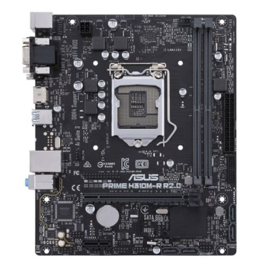 Picture of Asus PRIME H310M-R R2.0, Intel H310, 1151, Micro ATX, 2 DDR4, VGA, DVI, HDMI, White Box