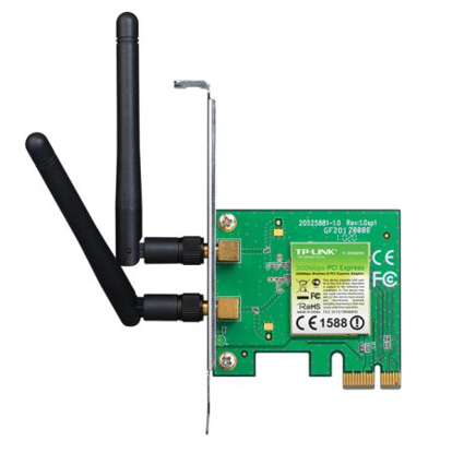 Picture of TP-LINK (TL-WN881ND) 300Mbps Wireless N PCI Express Adapter, 2 Detachable Antennas, Low Profile Bracket