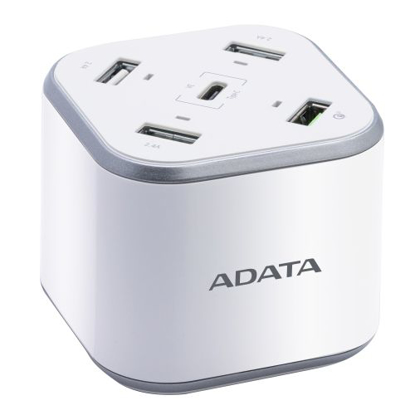 Picture of ADATA USB Charging Station - 3 x USB-A, 1 x USB-C, 1 x Qualcomm Quick Charge USB-A