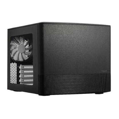 Picture of Fractal Design Node 804 (Black) Cube Case w/ Clear Window, Micro ATX, Brushed Al. Front, Optical Drive Option, 280mm Watercooling, 3 Fans, Fan Controller