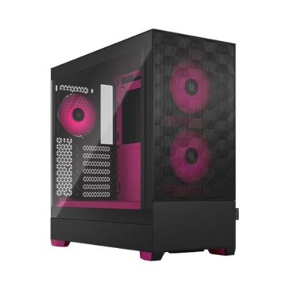 Picture of Fractal Design Pop Air RGB (Magenta Core TG) Gaming Case w/ Clear Glass Window, ATX, Hexagonal Mesh Front, Magenta Interior/Accents, 3 RGB Fans & ARGB Controller