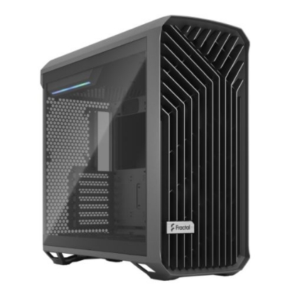 Picture of Fractal Design Torrent (Grey Light TG) Gaming Case w/ Light Tint Glass Windows, E-ATX, 5 Fans, Fan Hub, RGB Strip on PSU Shroud, Front Grille, USB-C