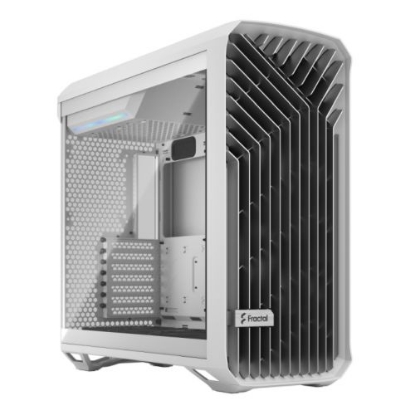 Picture of Fractal Design Torrent (White Clear TG) Gaming Case w/ Clear Glass Windows, E-ATX, 5 Fans, Fan Hub, RGB Strip on PSU Shroud, Front Grille, USB-C