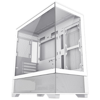 Picture of GameMax Vista Micro ATX Gaming Case w/ Glass Side & Front, Mesh Panelling, No Fans inc., ARGB PWM Fan Hub, White