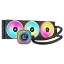 Picture of Corsair H150i iCUE LINK LCD 360mm RGB Liquid CPU Cooler, QX120 RGB Fans, Personalised LCD Screen, iCUE LINK Hub Included, Black