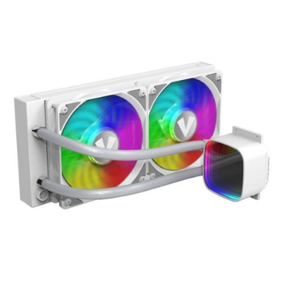 Picture of Vida Aquilo 240mm ARGB Liquid CPU Cooler, 2x ARGB PWM Fans, Infinity Mirror RGB Pump Head, White