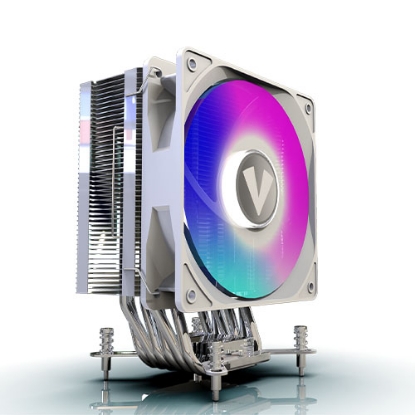 Picture of Vida Boreas White ARGB Heatsink & Fan, Intel/AMD, 2000RPM Hydraulic Fan, 6 Copper Heatpipes, 220W TDP *ARGB and Optional Plain Fans Included*