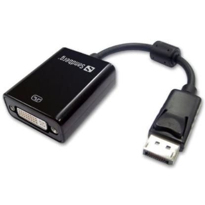 Picture of Sandberg DisplayPort Male to DVI-I Female Converter Cable, 20cm, 5 Year Warranty