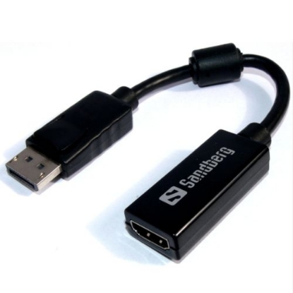 Picture of Sandberg DisplayPort Male to Female HDMI Converter Cable, Black, 5 Year Warranty