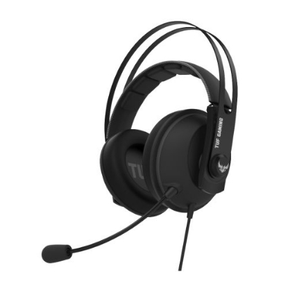 Picture of Asus TUF Gaming H7 7.1 Gaming Headset, 53mm Driver, 3.5mm Jack (USB Adapter), Boom Mic, Virtual Surround, Stainless-Steel Headband, Gun Metal