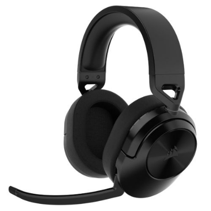 Picture of Corsair HS55 Wireless Lightweight Gaming Headset, 2.4GHz/Bluetooth, 24hrs Battery, 7.1 Surround, Flip-To-Mute Mic, Memory Foam, Carbon