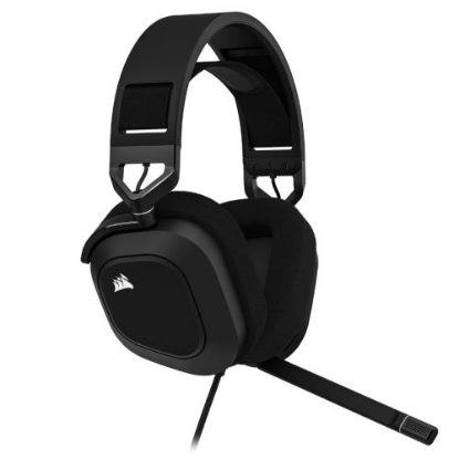Picture of Corsair HS80 RGB Wired Gaming Headset, USB, 7.1 Surround, Flip-To-Mute Mic, Broadcast-Grade Mic, RGB Logo, Carbon