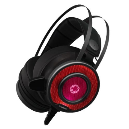 Picture of GameMax G200 7-Colour LED Gaming Headset, USB & 3.5mm Jack, Noise Cancellation, 50mm Drivers, Audio Adapter for Phones
