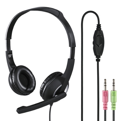 Picture of Hama HS-P150 Ultra-lightweight Headset with Boom Microphone, 3.5mm Jack, Padded Ear Pads, Inline Controls