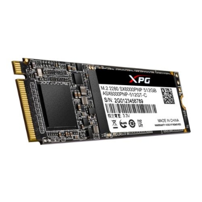 Picture of ADATA 512GB XPG SX6000 PRO M.2 NVMe SSD, M.2 2280, PCIe, 3D NAND, R/W 2100/1500 MB/s, 250K/240K IOPS