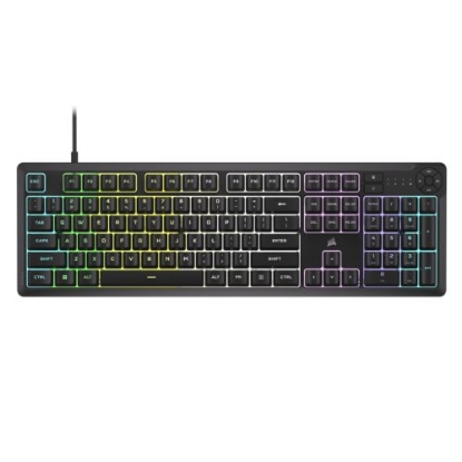 Picture of Corsair K55 CORE RGB Membrane Gaming Keyboard, USB, 10-Zone RGB, 12-Key Rollover, Dedicated Media Keys, 6 Macros