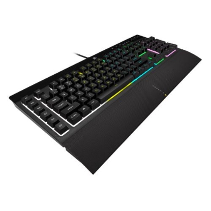 Picture of Corsair K55 RGB PRO Membrane Gaming Keyboard, USB, 5-Zone RGB, 12-Key Rollover, Anti-Ghosting, 6 Macros, IP42