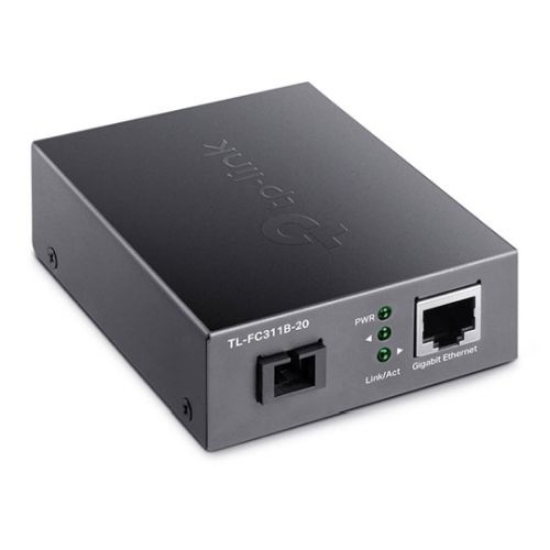 Picture of TP-LINK (TL-FC311B-20) Gigabit WDM Media Converter, Fiber up to 20km, Auto-Negotiation RJ45 Port, GB SC Fiber Port, 1310 nm TX, 1550 nm RX