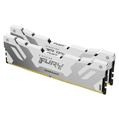 Picture of Kingston Fury Renegade 32GB Kit (2 x 16GB), DDR5, 8000MHz, CL38, 1.45V, ECC, XMP 3.0, PMIC, DIMM Memory, White