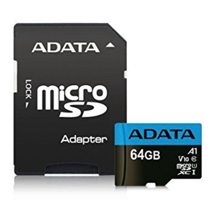 Picture of ADATA 64GB Premier Micro SDXC Card with SD Adapter, UHS-I Class 10 with A1 App Performance